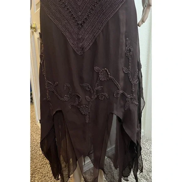 Kroshetta Papillon Womens Beaded Crochet Gown Large Hand Made Embroidered‎ - Picture 8 of 16